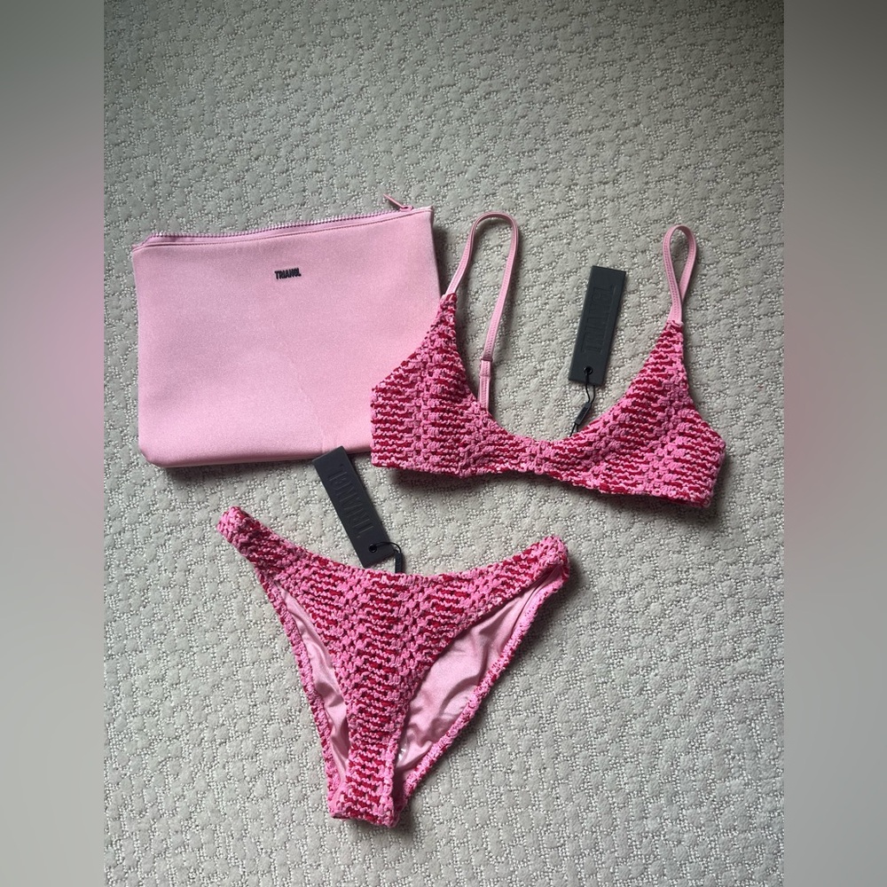 Triangl Maia-Alina Pink Crochet Scoop Bikini Set - Picture 5 of 10